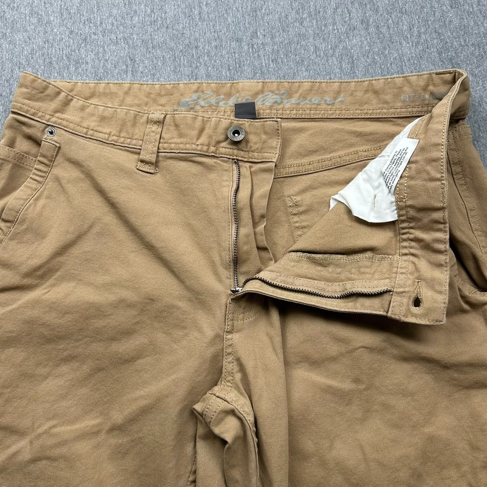 Eddie Bauer Canvas Utility Pants Mens 34x32 Brown Specially Dyed Classic Fit - Picture 9 of 16